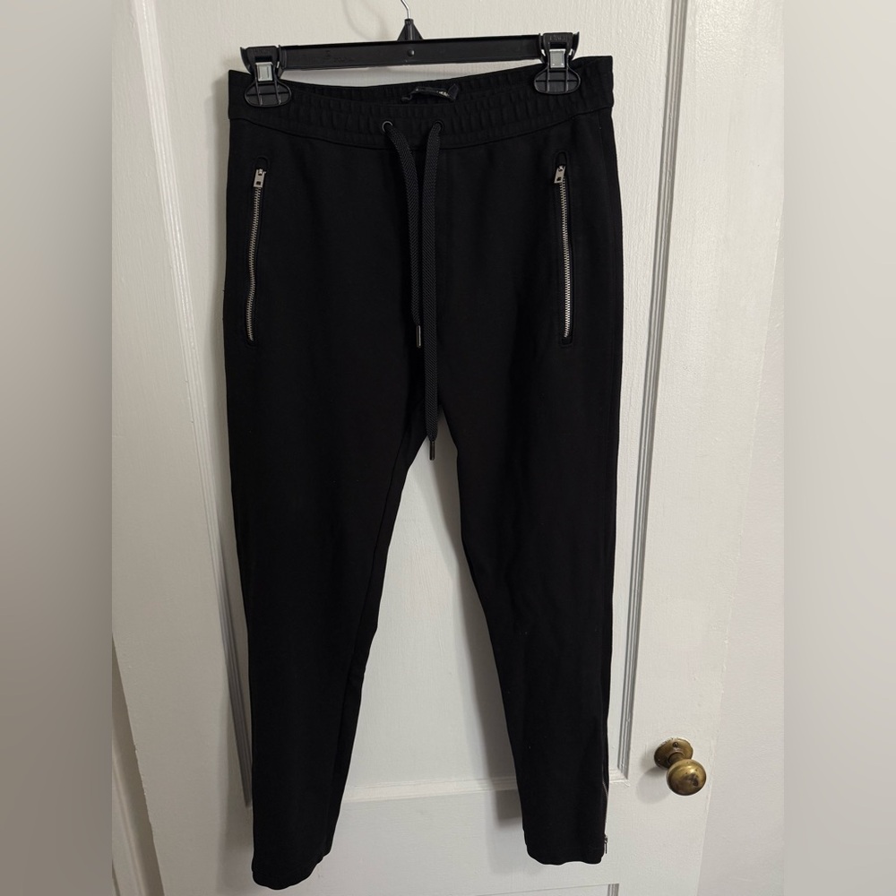 rag & bone Black Women’s Simone Cotton Sport Pant with Zippers